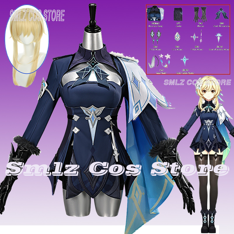 Prop De Cosplay - ชุดคอสเพลย์นักเดินทางลูมิเน่จากเกม Genshin Impact ปี 2026 พร้อมอุปกรณ์เสริม