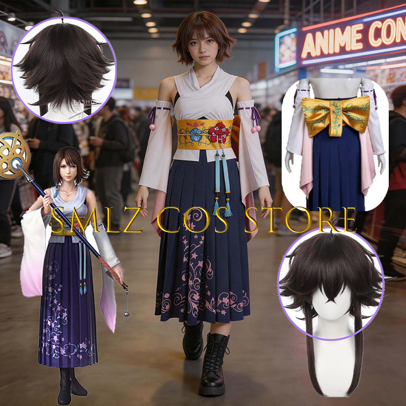 Prop For Cosplay - Smlz FFX ยูน่าคอสเพลย์อะนิเมะ FF10 X เครื่องแต่งกายผู้หญิงคุณ