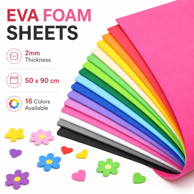 Cosplay Props Eva Foam - แผ่นโฟม EVA 2 ชิ้น, โฟมงานฝีมือสีสันสดใส ทนทาน