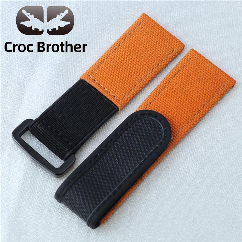 Velcro Hook Loop - สายนาฬิกาหนังไนลอนขนาด 22 มม. พร้อมแถบเวลโคร