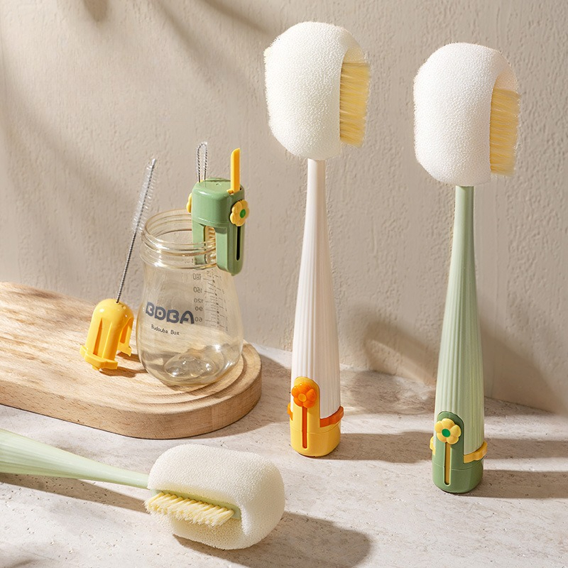 Worbla Thermoplastic - เครื่องมือล้างแก้ว 5-in-1 สำหรับใช้ในครัวเรือน แปรงล้างแก้วอเนกประสงค์ แปรงล้างแก้วน้ำ แปรงล้างกระติกน้ำร้อน