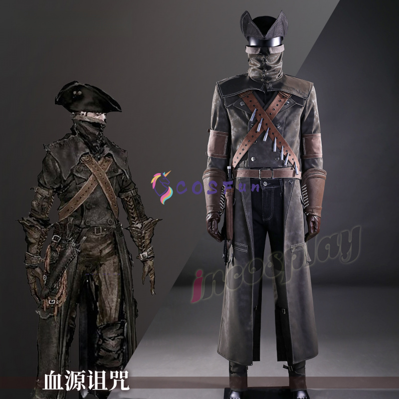 Bloodborne Cosplay Prop - ชุดคอสเพลย์เกม Bloodborne Yharnam ชุดแฟนซีฮาโลวีนสำหรับผู้ชาย เสื้อคลุมแฟนตาซี อุปกรณ์ประกอบฉาก