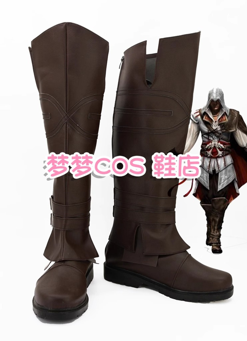 Bloodborne Cosplay Prop - เกม Ezio Auditore da Firenze คอสเพลย์รองเท้ารองเท้าหนัง