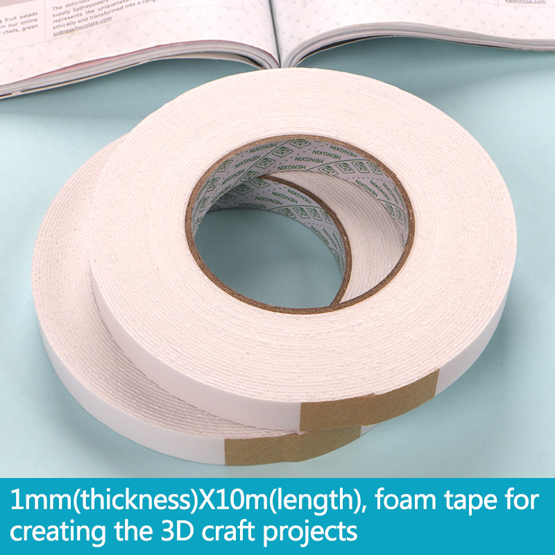 Craft Foam Roll - Die ตัดเครื่องมือคุณภาพกาวสองด้านโฟมเทป 2 ม้วนต่อจำนวนมากสำหรับ crafting โครงการ
