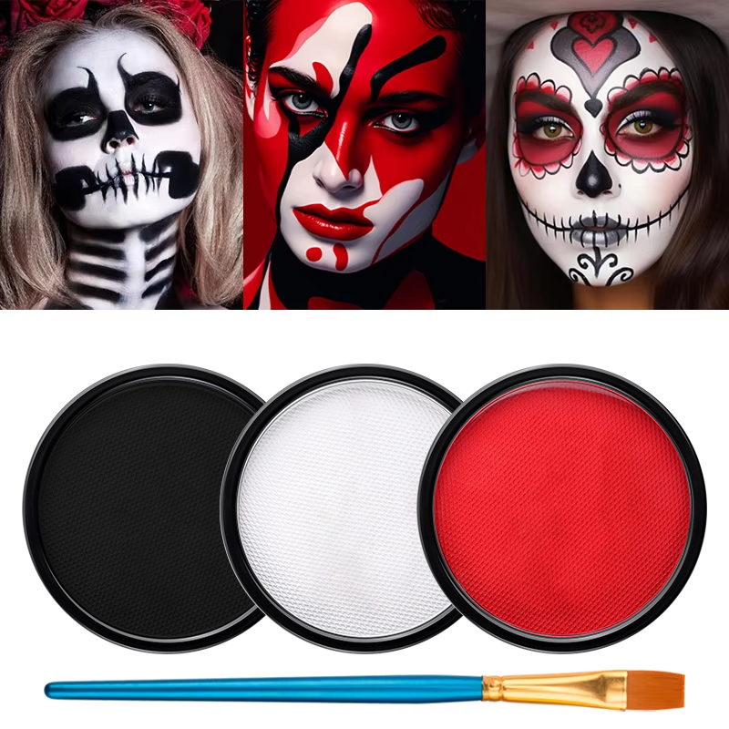 ชุดสีเพ้นท์หน้าแบบน้ำ 3 สี (ดำ - Cosplay Prop Paint บทวิจารณ์และราคา